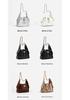 Caviar Hobo Drawstring Bucket Bag: Quilted Chain Shoulder Light Luxury Coco Style Suede