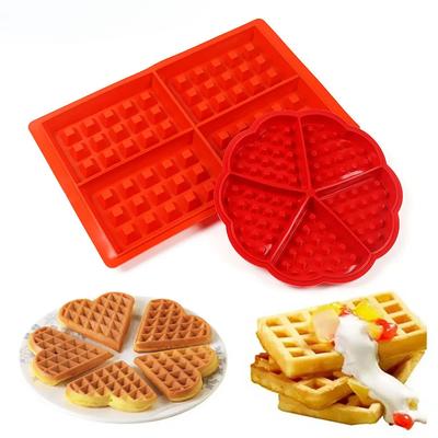 Silikon-Welt Quadratische Runde Waffel Silikonformen Kuchenform DIY Waffel Backformen Backform Pfannkuchen Backblech Küchenwerkzeuge
