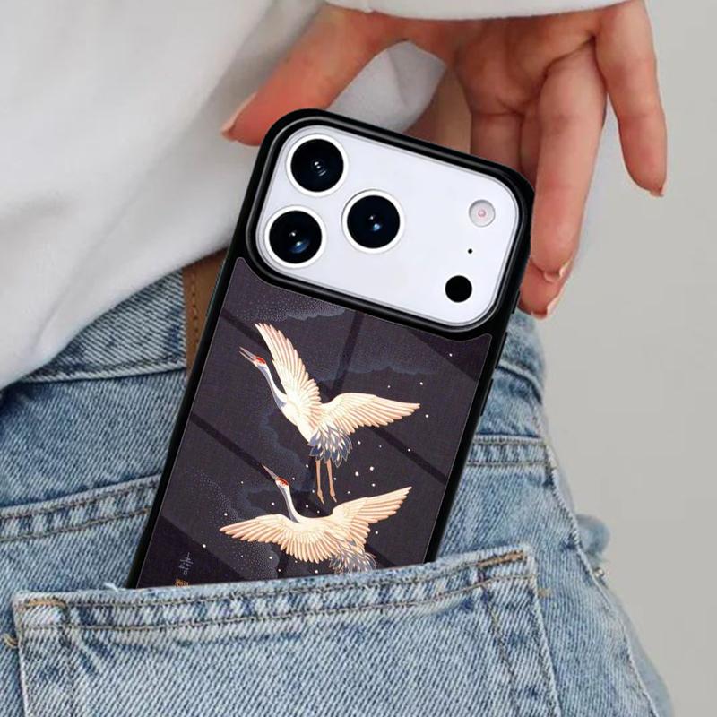 

Японские журавли Арт Чехол для телефона для iPhone 16e 15 14 13 12 17 Pro Max Plus Air 17pro Чехол iPhone 15 Plus