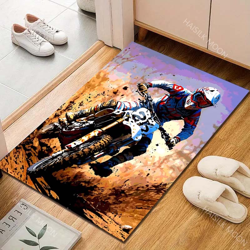 1PC Motocross racing mud spray action Carpet for Living Room Bedroom Sofa Home Decor Rus Non-slip Floor Mat Luxury Gift