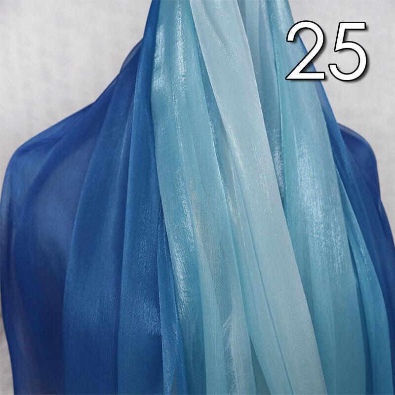 100X150CM Brocade Silk Gradient Chiffon Fabric Hanfu Stage Costume Material Crafts Organza Tulle Fabric DIY Sewing Supplies