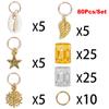 Dreadlocks Beads Metal Cuffs Hair Braiding Rings Pendant 80PCS Set Braiding Clips Hair Decorations for Party Wedding Prom   Accessories Gold Silve