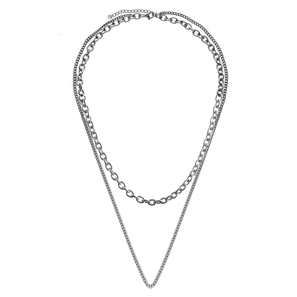 

Elegant Double Layer Stainless Steel Christmas Necklace for Women серебряный