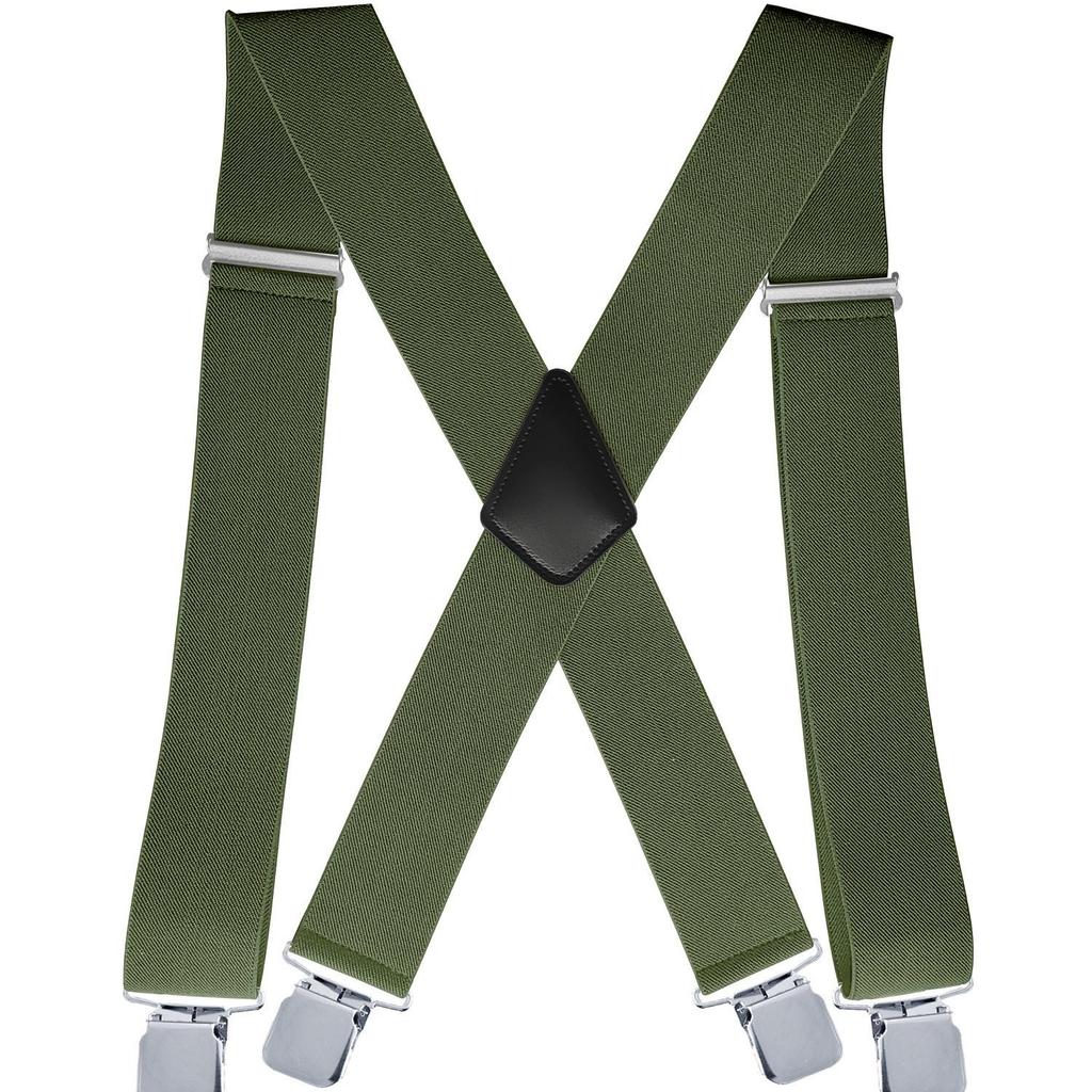Doucharming Herren 5cm Elastische X-Form Verstellbare Hosenträger mit Metallclips