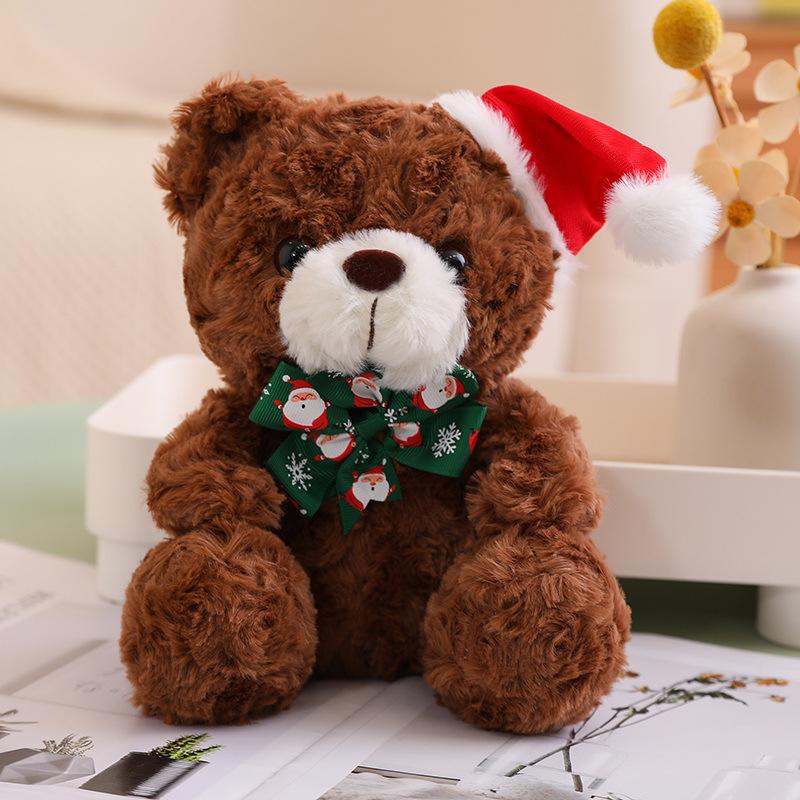 Cute Christmas Teddy Bear Doll Plush Teddy Bear Hug Bear Doll Children's Companion Soothing Ragdoll Doll
