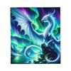 Aurora White Dragon Flannel Throw Blanket - Soft, Warm & Machine Washable for All Seasons - Perfect for Bedroom, Car,
