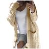 Modische Damen-Strickjacke mit langen Doppeltaschen und Ganzkörper-Pullover