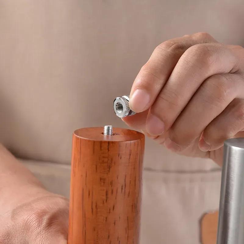 1Pcs Antique Color Wooden Pepper Mill Manual Salt Spice Grinder With Adjustable Ceramic Core Pepper Grinder Kitchen Helper