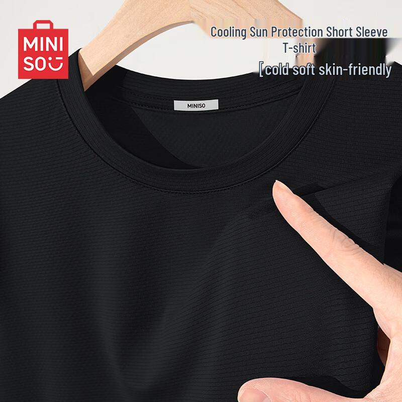 MINISO Herren Eisseiden Kühlendes Sonnenschutz-T-Shirt
