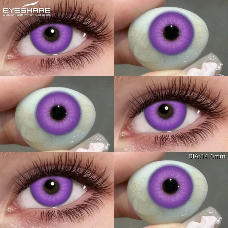 Eyeshare Cosplay Colored Contact Lenses 1 pair Pink Purple Lens Anime Role Playing Eye Makeup Softlens Fashion Cosmetics