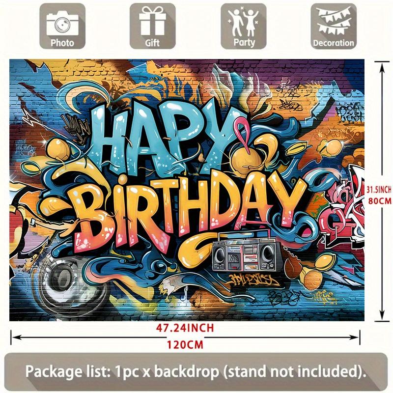 Hip Hop Graffiti Birthday Banner 1pc - Wall Hanging Decor