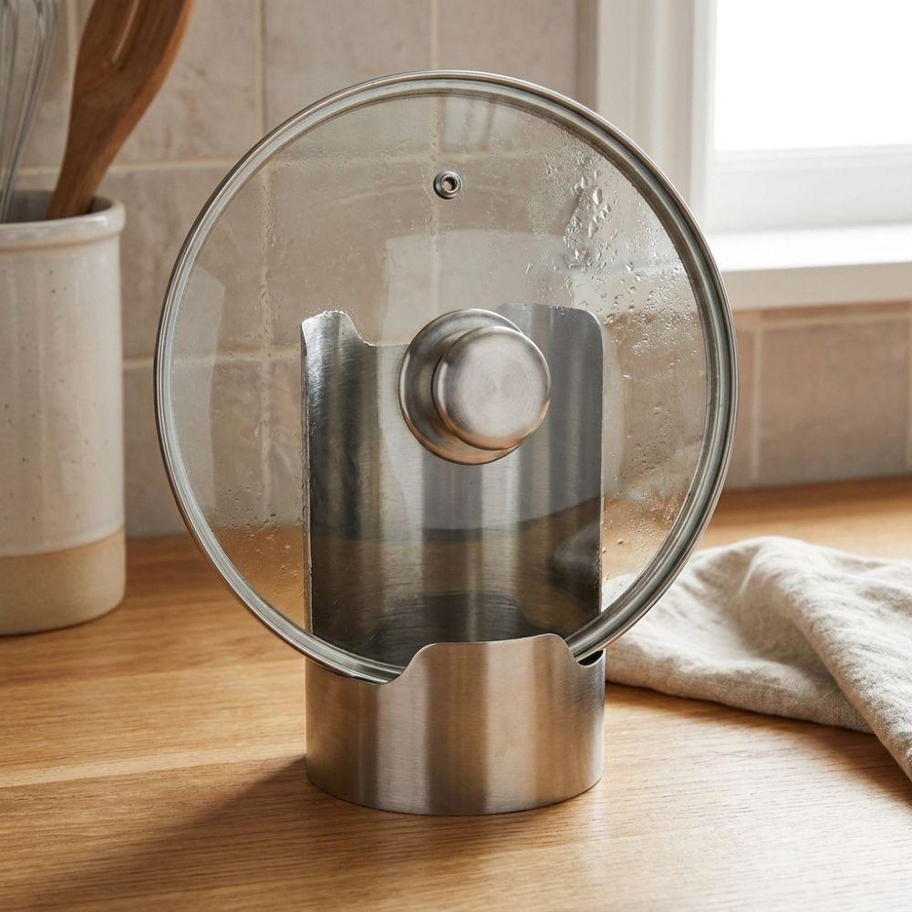 Stable Spoon Holder Tray Stainless Steel Spatula Holder Pot Lid Storage Rack  Dinning Table