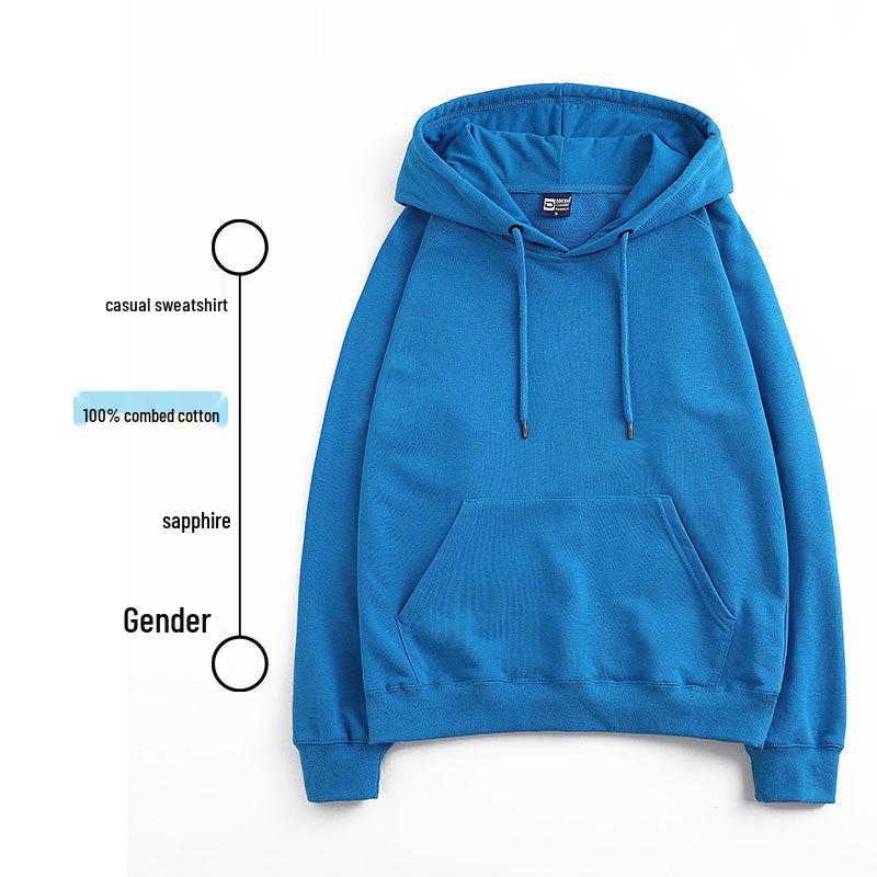 Versatile Autumn Couple Hoodies: Fashionable Solid Color Casual Pullover