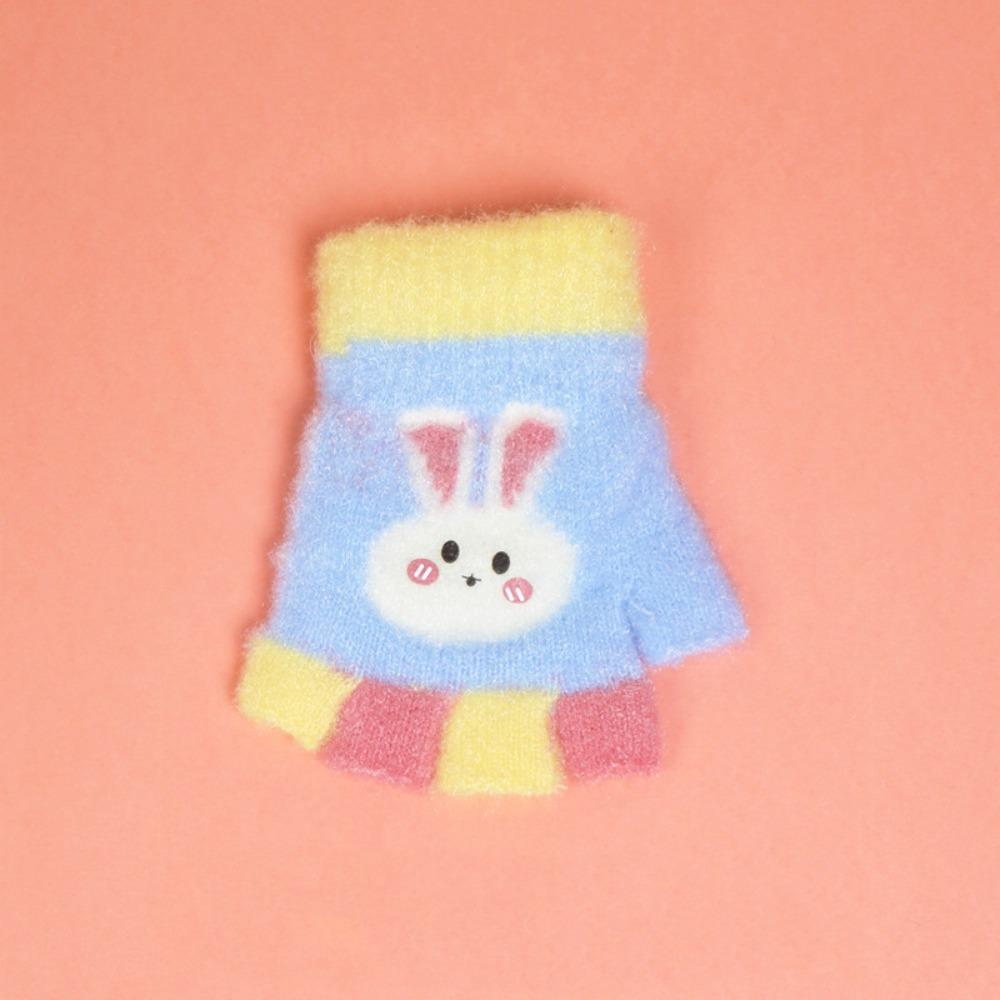 

Шерстяные детские перчатки Мультяшные вязаные варежки Прочные детские перчатки без пальцев Для детей 0-2 лет