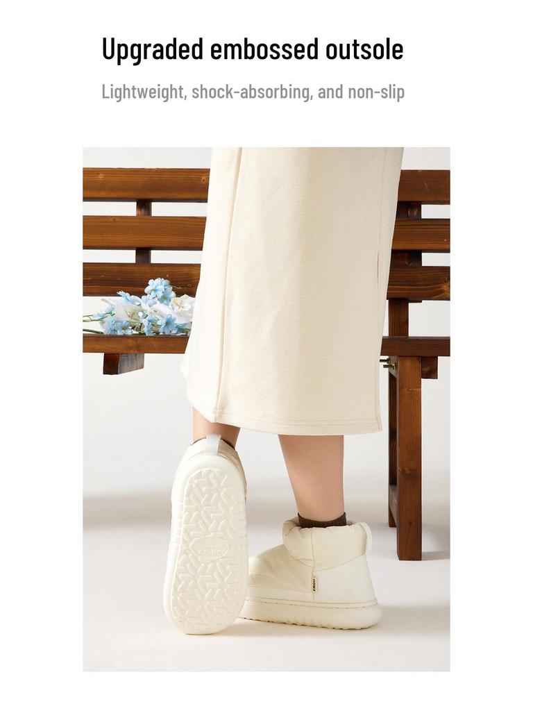 Damen Wasserdichte Daunenslipper - Warm, Weich, Dicke Sohle, Plus Samt für Herbst/Winter Heimgebrauch