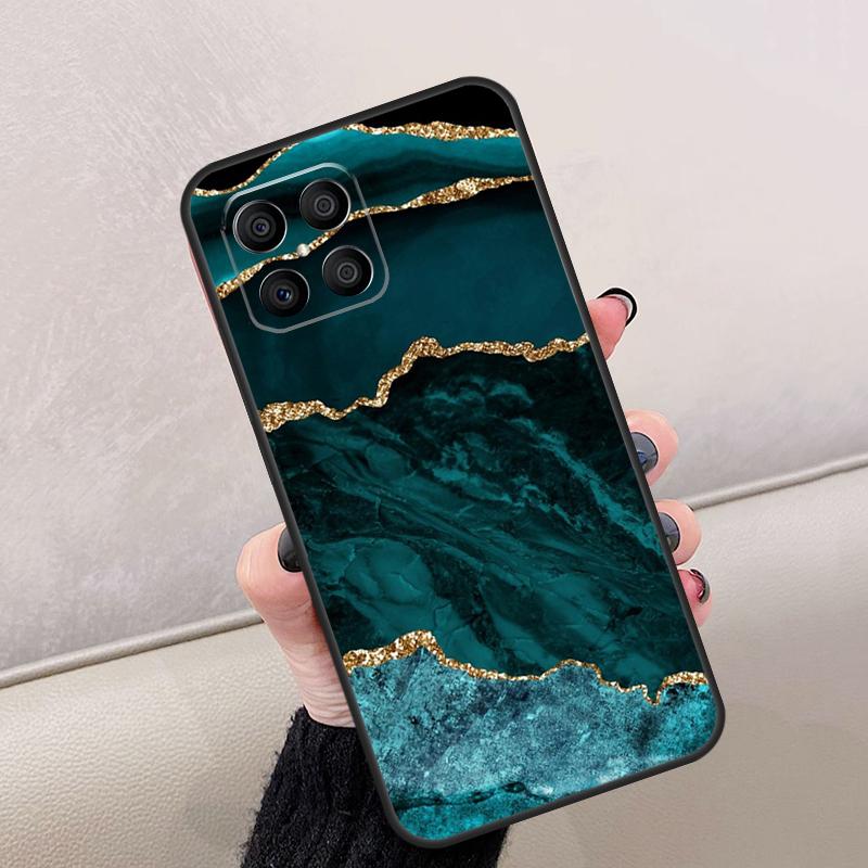 Teal Blue Gold Agate Marble For Honor Magic 8 Pro 6 7 Lite Case For Honor Win RT 400 200 50 70 90 X8c X8b X9a X9b X9c X9d
