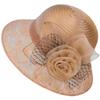Wide Brim Sun Hat - Sun Hats for Women with Breathable Lace Mesh Dome, Anti-UV Protection, and Charming Flower Accents for Beach, Outdoor