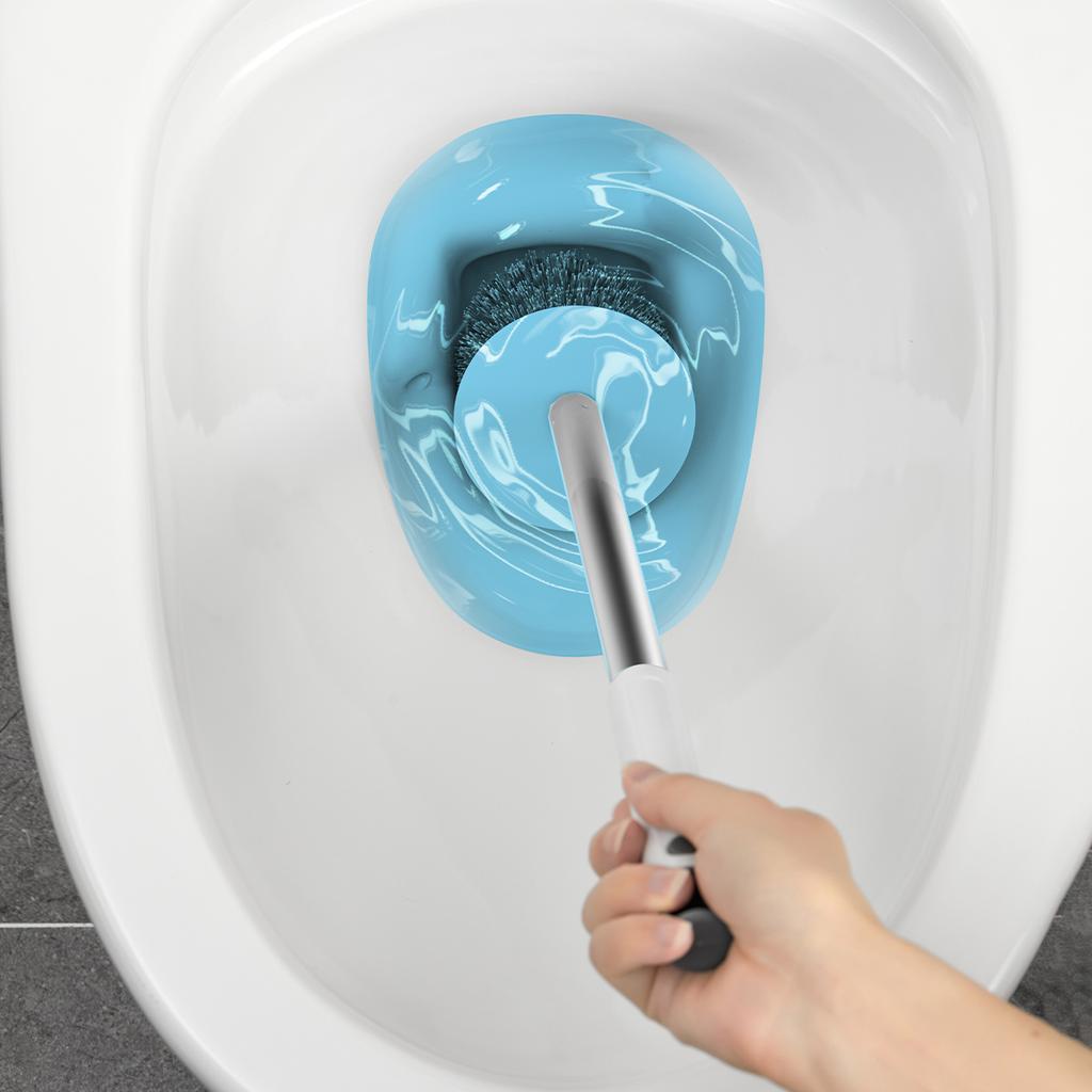 Plastikowa szczotka do toalety z długą rączką i pojemnikiem, montowana na ścianie, bez wiercenia, bez martwych stref, szczotka do czyszczenia toalety, akcesoria łazienkowe