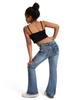Trendy High Waist Elastic Flare Jeans for Teenage Girls - New European & American Style