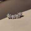 Temperament Light Luxury Full Diamond Flower Ear Clips No Ear Piercings Niche Design Sense Elf Ear Bone Clips Earrings