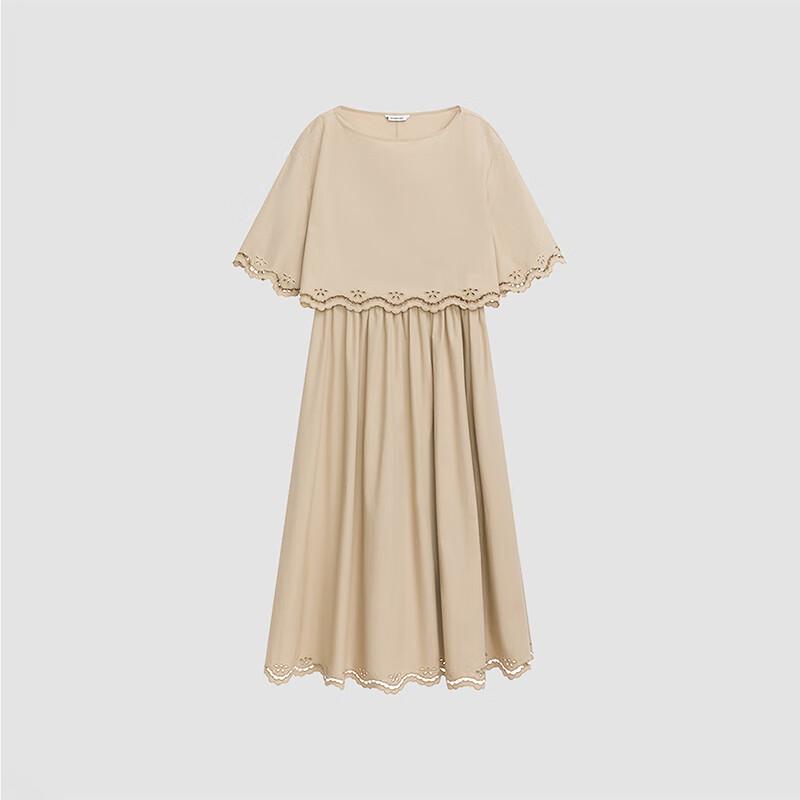 Women's Short Sleeve A-line Midi Dress