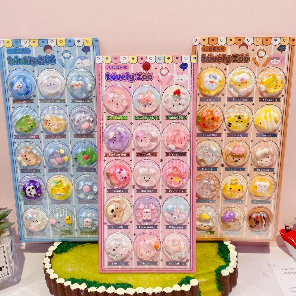 New Shake Flash Sticker 3D 3D 3D Relief Sticker Candy Crystal Sticker Children'S Toy Decorative Sticker Reward Gift