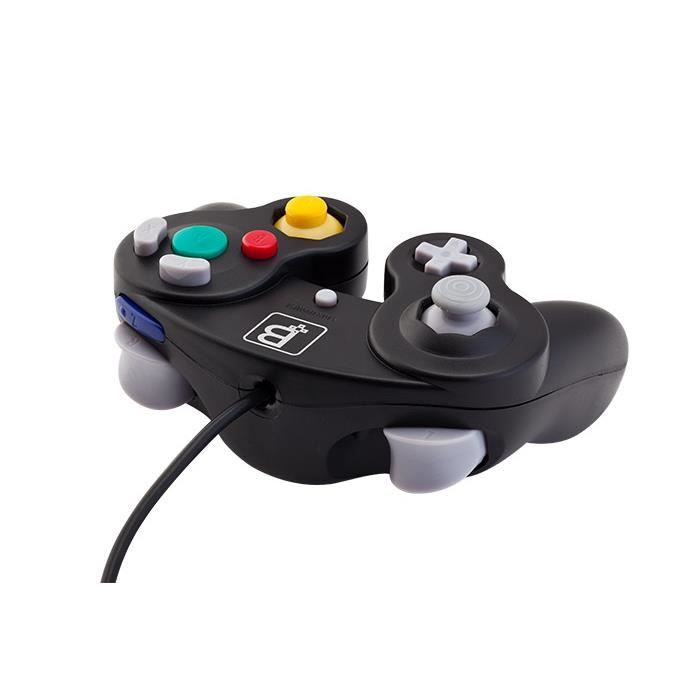 Manette de jeu - Game Cube - Filaire - Noir - Compatible Wii - Vibration intégrée
