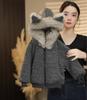 Boys Warm Fleece Lined Hooded Jacket with Cat Ears and Stripes for Autumn Winter