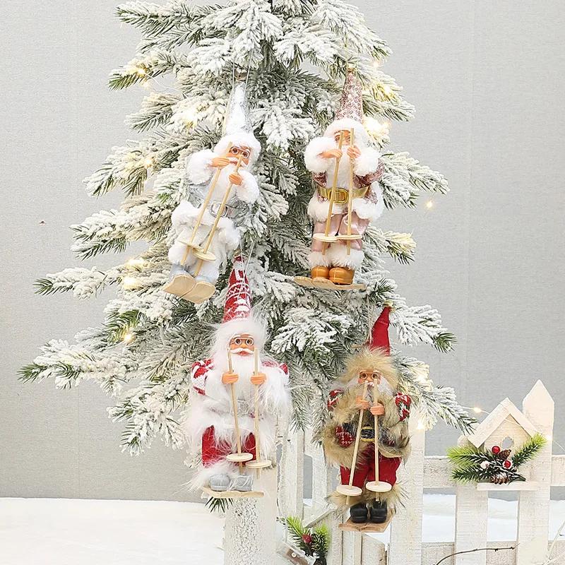 5 Stück/4 Stück Weihnachtsmann Anhänger Set Farbkarton geeignet für Weihnachtsbaum Anhänger Dekoration, Party um Gästen ein kleines Geschenk zu senden