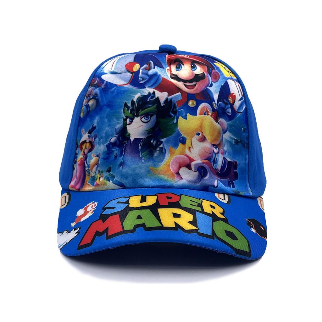 Super Mario Bros Pattern Kids Baseball Cap With Cotton Material And Sun Block For Outdoor Activities