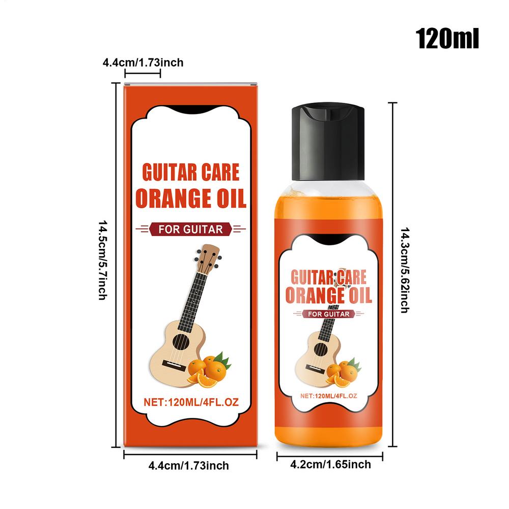120ml Fretboard Oil Orange Musical Instrument Cleaning Oil for Guitar Fretboard for Ukulele Violin Banjo Mandolin Musician