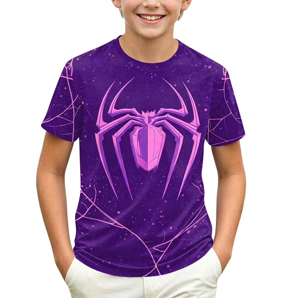Kids' Short Sleeve Neck T-Shirt with Graphic Print for Casual Daily Wear