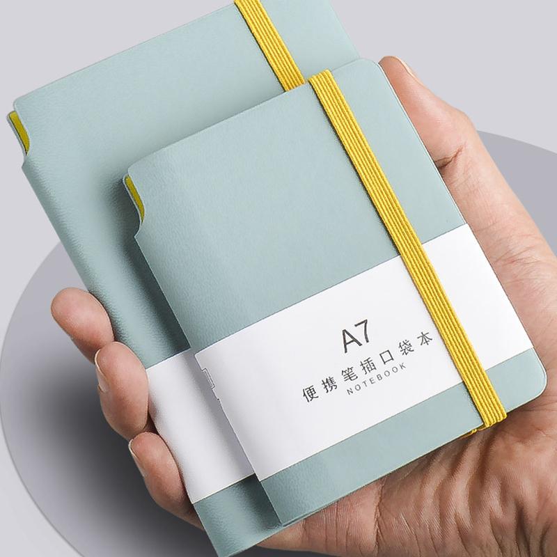 (Gravírování loga zdarma) A6/A7 přenosný zápisník z měkké kůže, účetní kniha ve tvaru trumpety, silný tečkovaný zápisník, kniha záznamů, mini výpisník