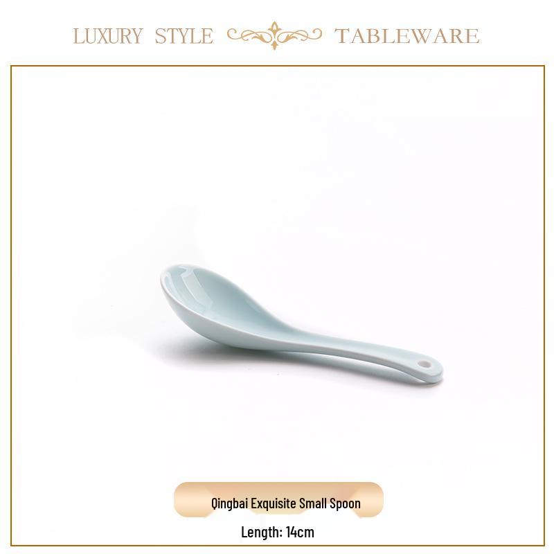 Jingdezhen Porcelain Tableware: Yingqing Linglong Underglaze Bowl & Plate Set - Easy to Clean, High-White, Gift-Ready.