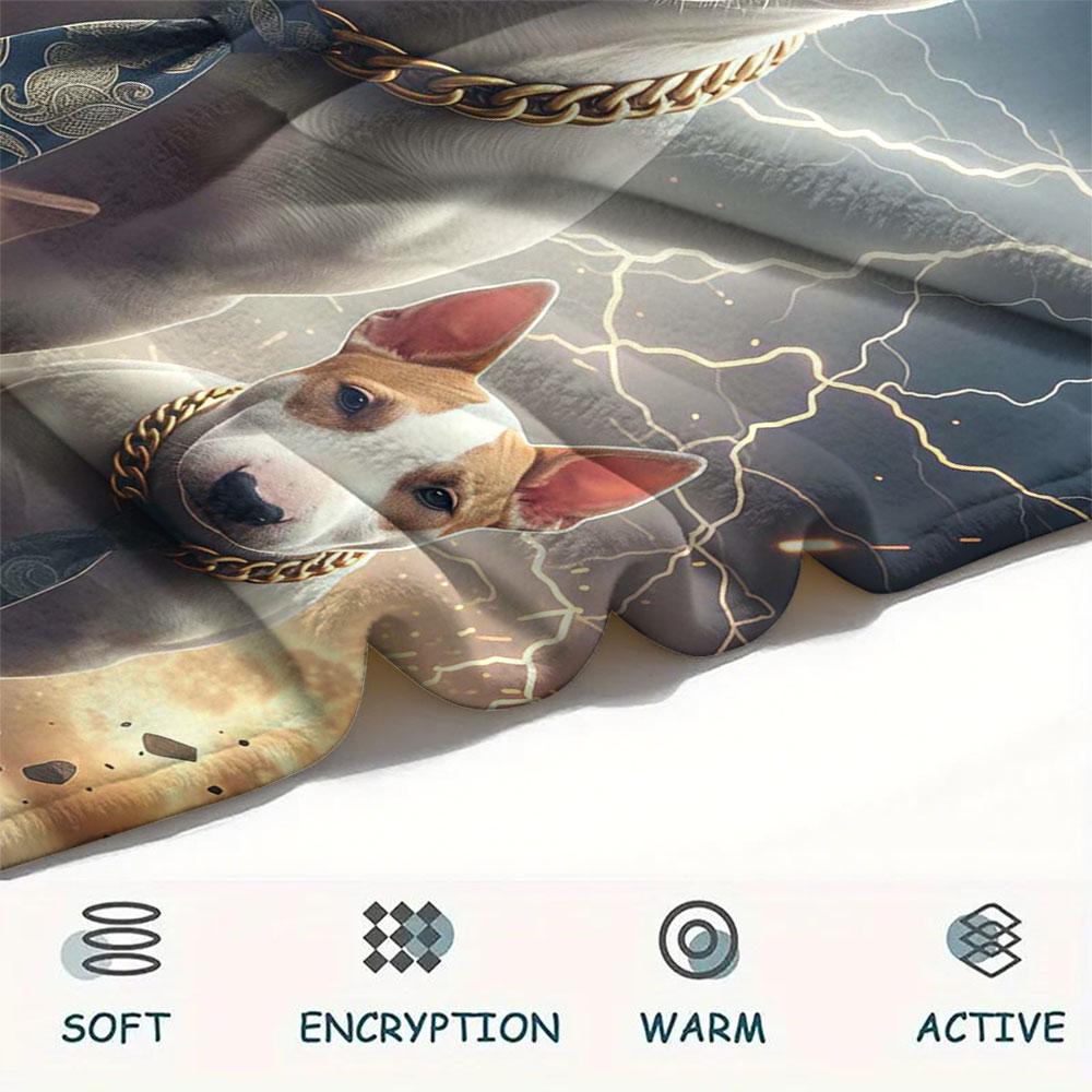 1Pc LightningPuppy Print Flannel Blanket, High quality Comfortable for All Seasons, Home Decor, Warmth and Comfort, Perfect for Christmas Gifts