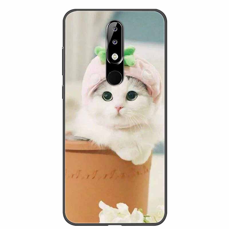 Per Nokia 6.1 Plus Custodia Adorabile Morbido Silicone Cartone Animato Gatto TPU Custodie per Telefono per Nokia X6 Copertura 6.1Plus Carina Coque per NokiaX6 Guscio