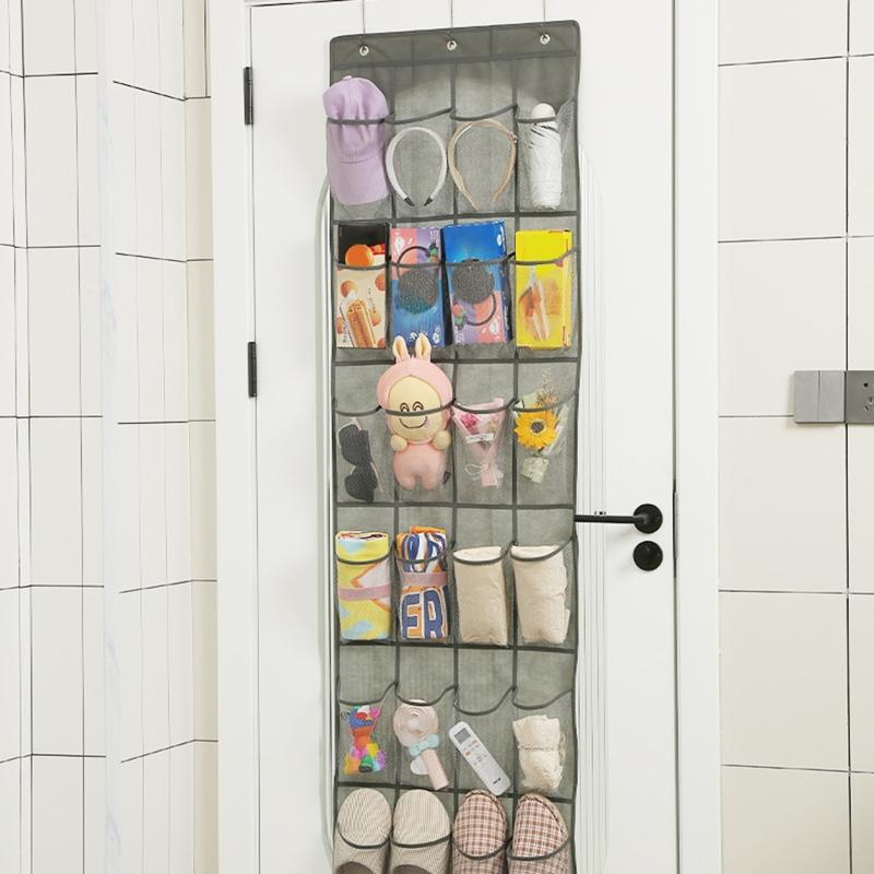 24/28 Grid Wall-mounted Shoes Organizer Rack Over the Door Hanging Storage Holder Rack Bedroom Closets Shoes Storage Bag