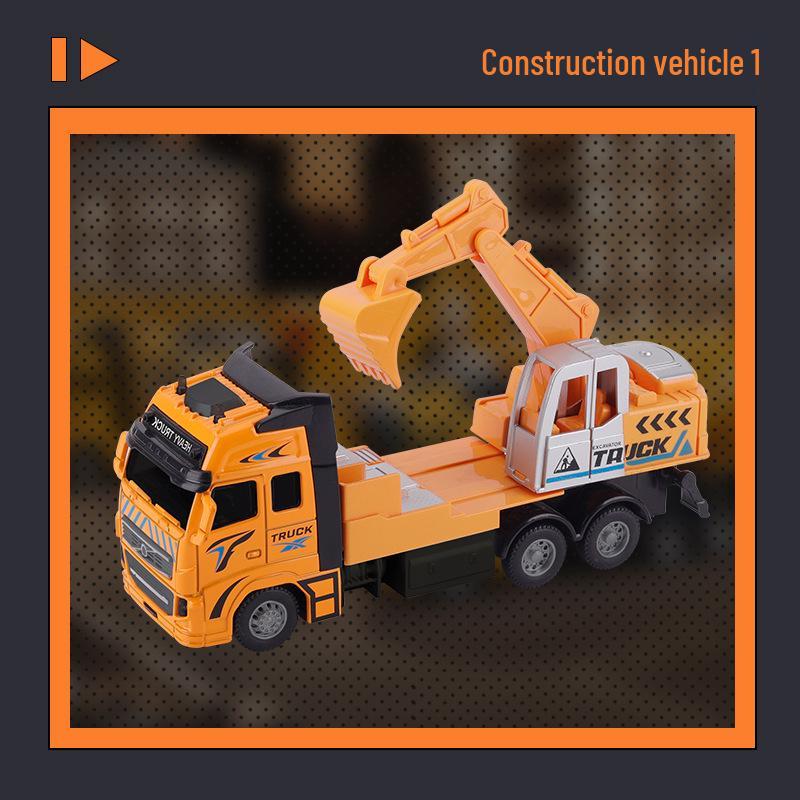 Little King Alloy Toy Pull-Back Excavator - Children's Construction Vehicle Model 