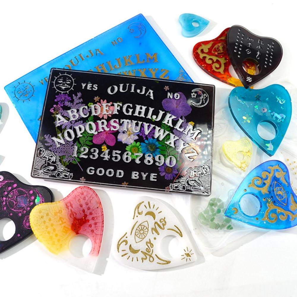 Jewelry Making Epoxy Silicone DIY Gothic Planchette Mould Resin Casting Mold Clay Tools Ouija Board