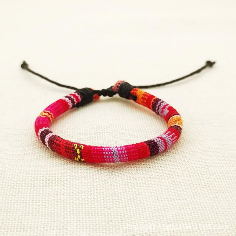 Colorful Bohemian Ethnic Hand-Woven Bracelet: Versatile Surfer Style for Teenagers