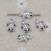 20Pcs Antique Silver Plated Turtle Spacer Beads Vintage Loose Beads For Jewelry Making Bracelet Diy Handmade 13X9Mm