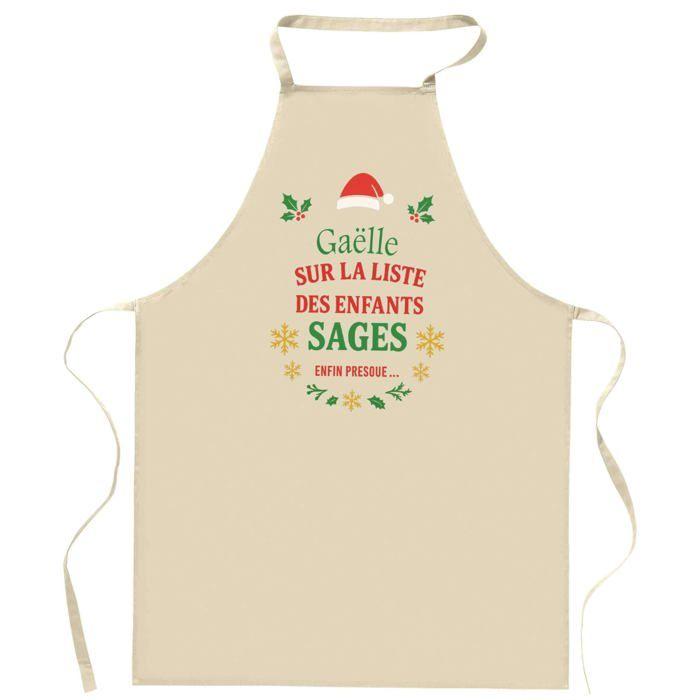 Tablier de cuisine - Gaëlle - Liste des enfants sages - Coton - Imprimé en France