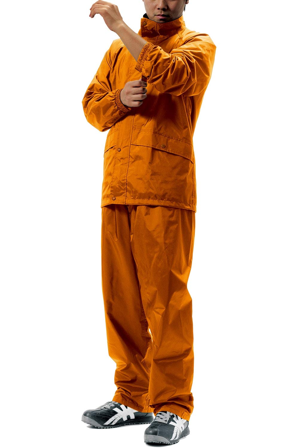 

[Makku] Мужской дождевик AS-7400, Водонепроницаемый комплект куртка и брюки, Оранжевый, Размер LL оранжевый