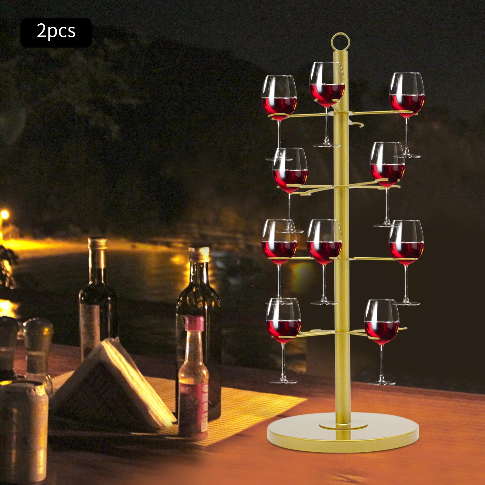 

4-Tier Champagne Tower Stand, Gold Wine Glass Display Holder, Cocktail Tree Stand for Tabletop, Round Steel Frame, 10kg Capacity золотой