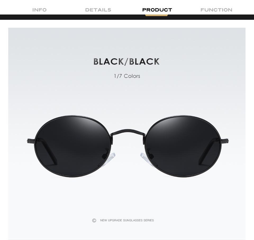 AORON Polarized Round Metal Fashion Sunglasses A604 Mirror Edition