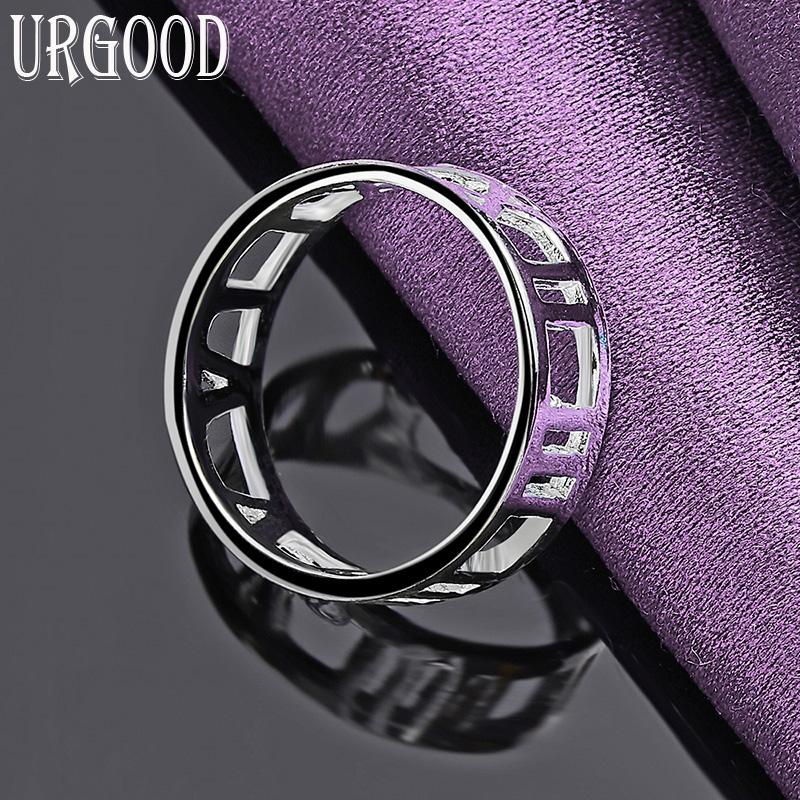 925 Sterling Silver Hollow Ring Charm Gift Party Jewelry
