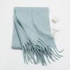 Autumn and winter solid color imitation cashmere beard scarf women's versatile shawl scarf light luxury style