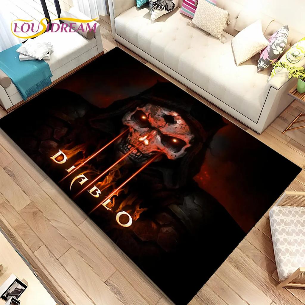 3D HD Diablo Game Gamer Cartoon Area Rug,Carpet Rug for Home Living Room Bedroom Sofa Doormat Decor,kids Play Non-slip Floor Mat