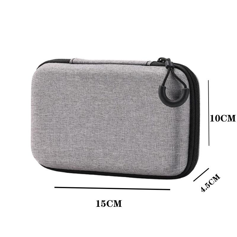 Mini Grey Digital Storage Bag Hard EVA Case Portable Electronics Organizer for USB Cable Charger U Stick Travel Accessories