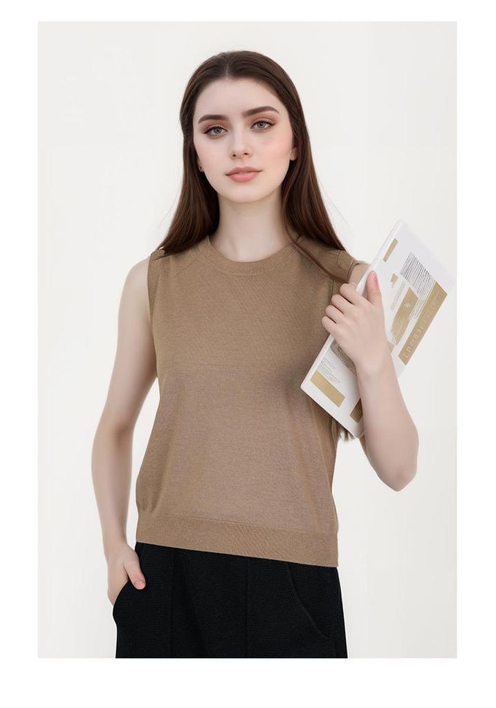 Classic Durable Machine-Washable 100% Wool Knit Camisole: Super Fine Spring/Summer Inner Wear White Tank Top